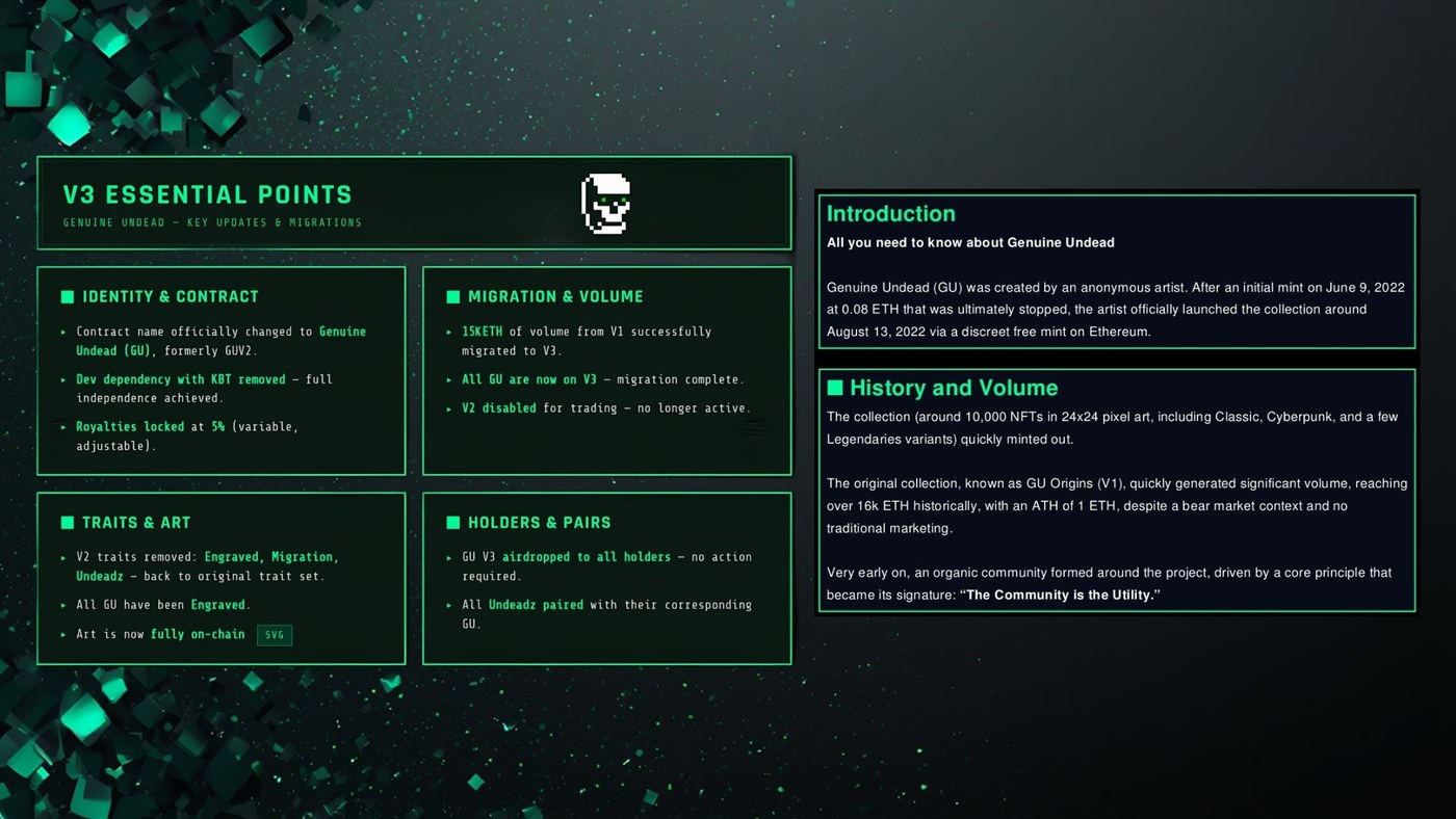 V3 essential points - Genuine Undead key updates and migrations