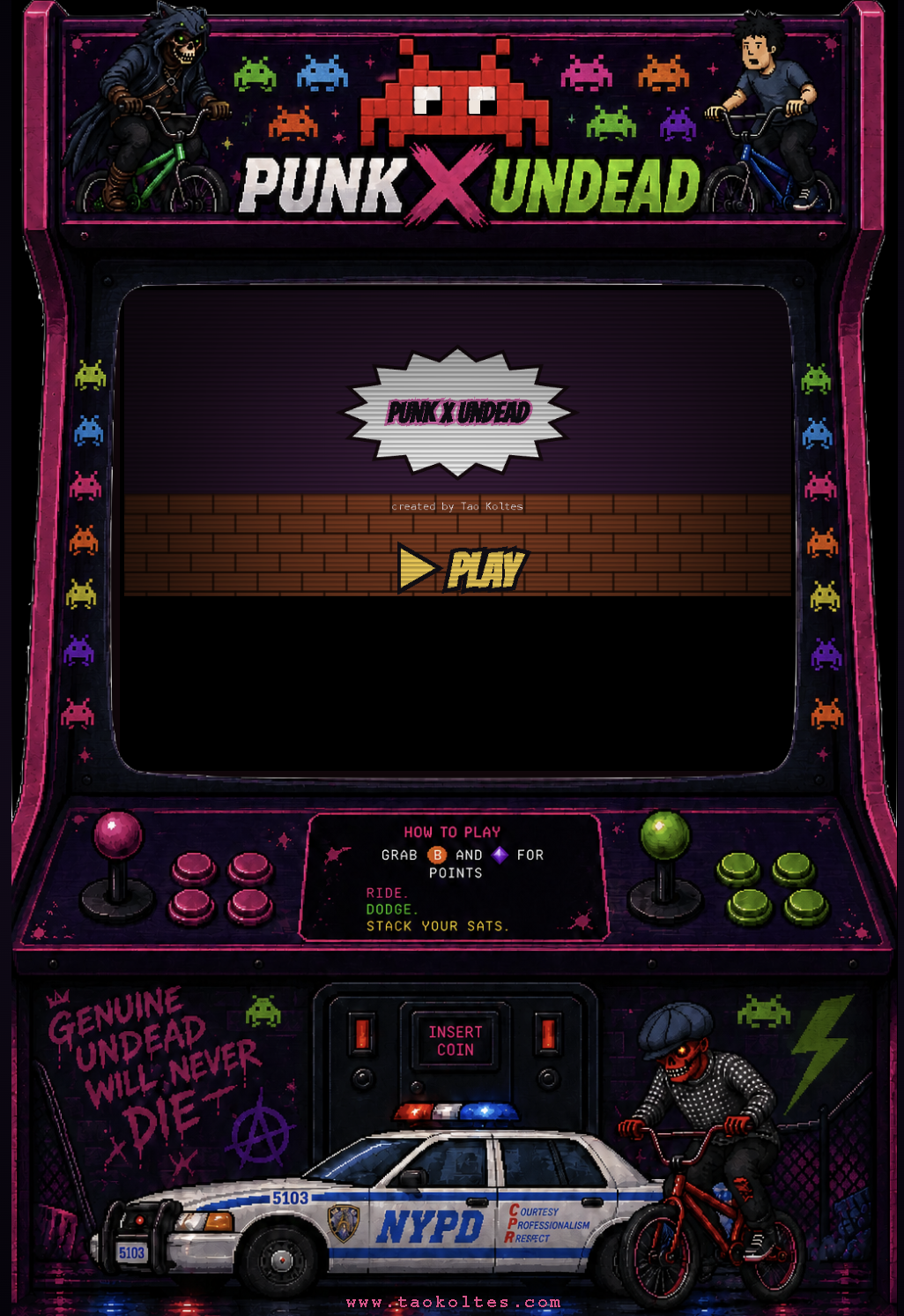Punk X Undead - arcade cabinet, click to play